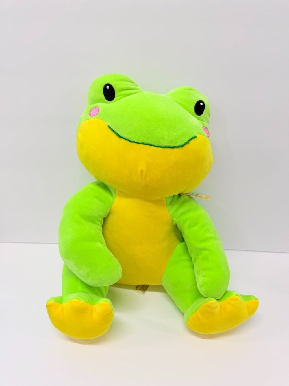 Fiesta Plush Lil Huggy Green Yellow Frog Stuffed Animal Toy Large